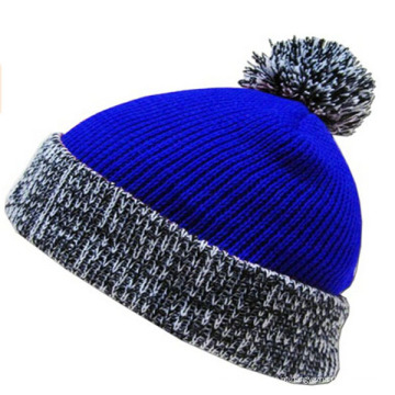 Design de gorro listrado de lã de tricô Beanie